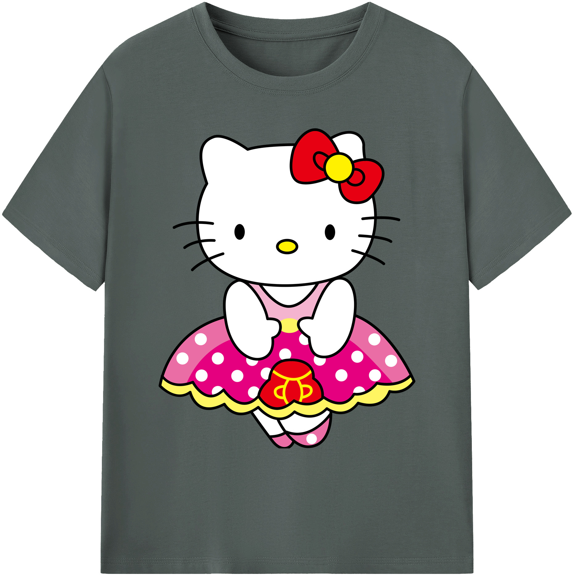 （画像用） Hello Kitty ハローキティ 綿100％ メンズ半袖Tシャツ｜肌触りやわらか＆通気性